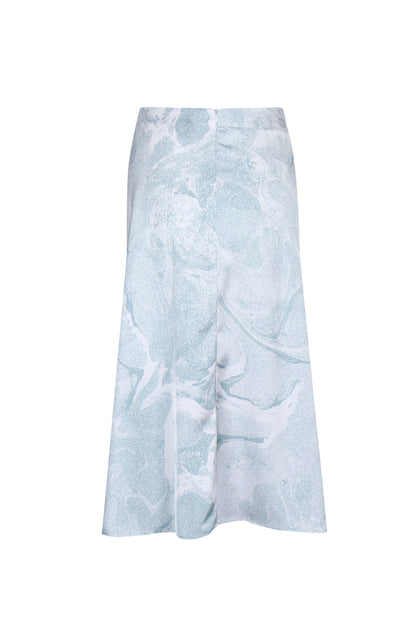 WHITE &GREEN MARBLED WATER LILY DRAPE SKIRT