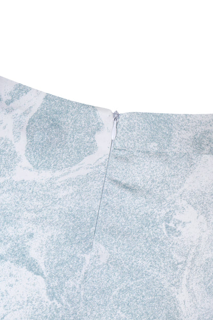 WHITE &GREEN MARBLED WATER LILY DRAPE SKIRT