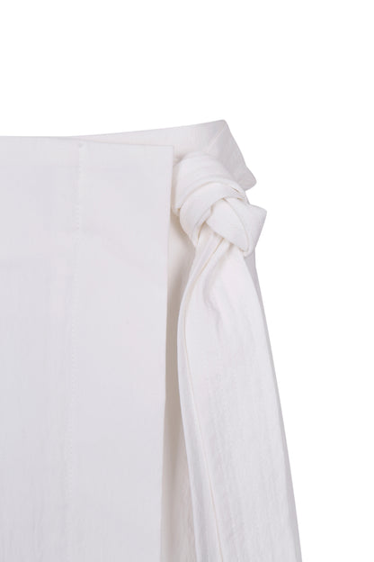 WHITE COTTON WRAP SKIRT