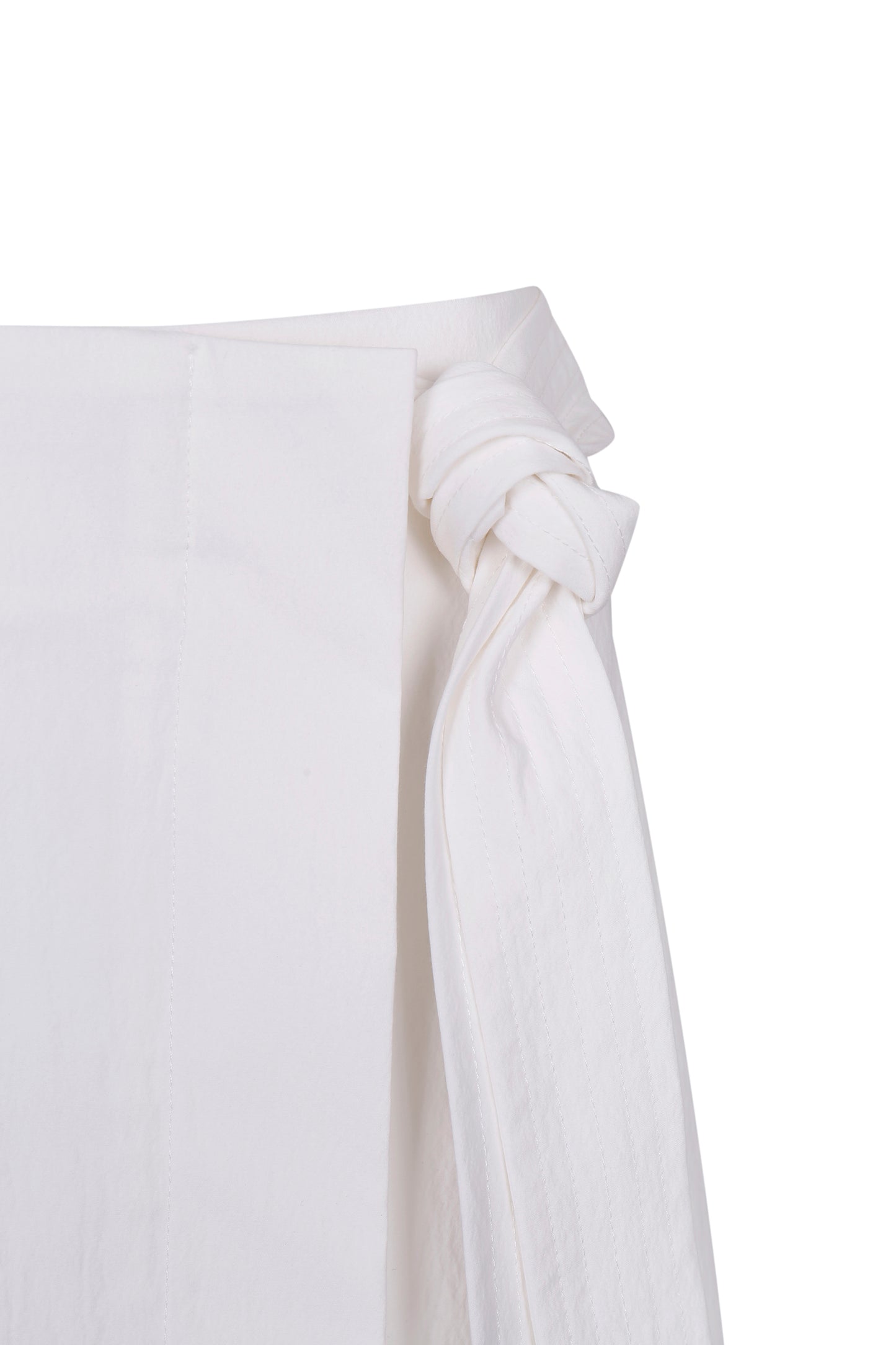 WHITE COTTON WRAP SKIRT