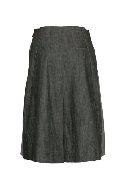 TWO TONED DENIM WRAP SKIRT