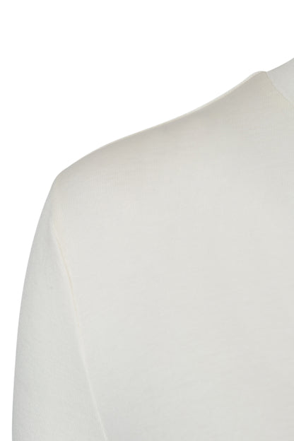 WHITE DRAPED JERSEY CROP TOP