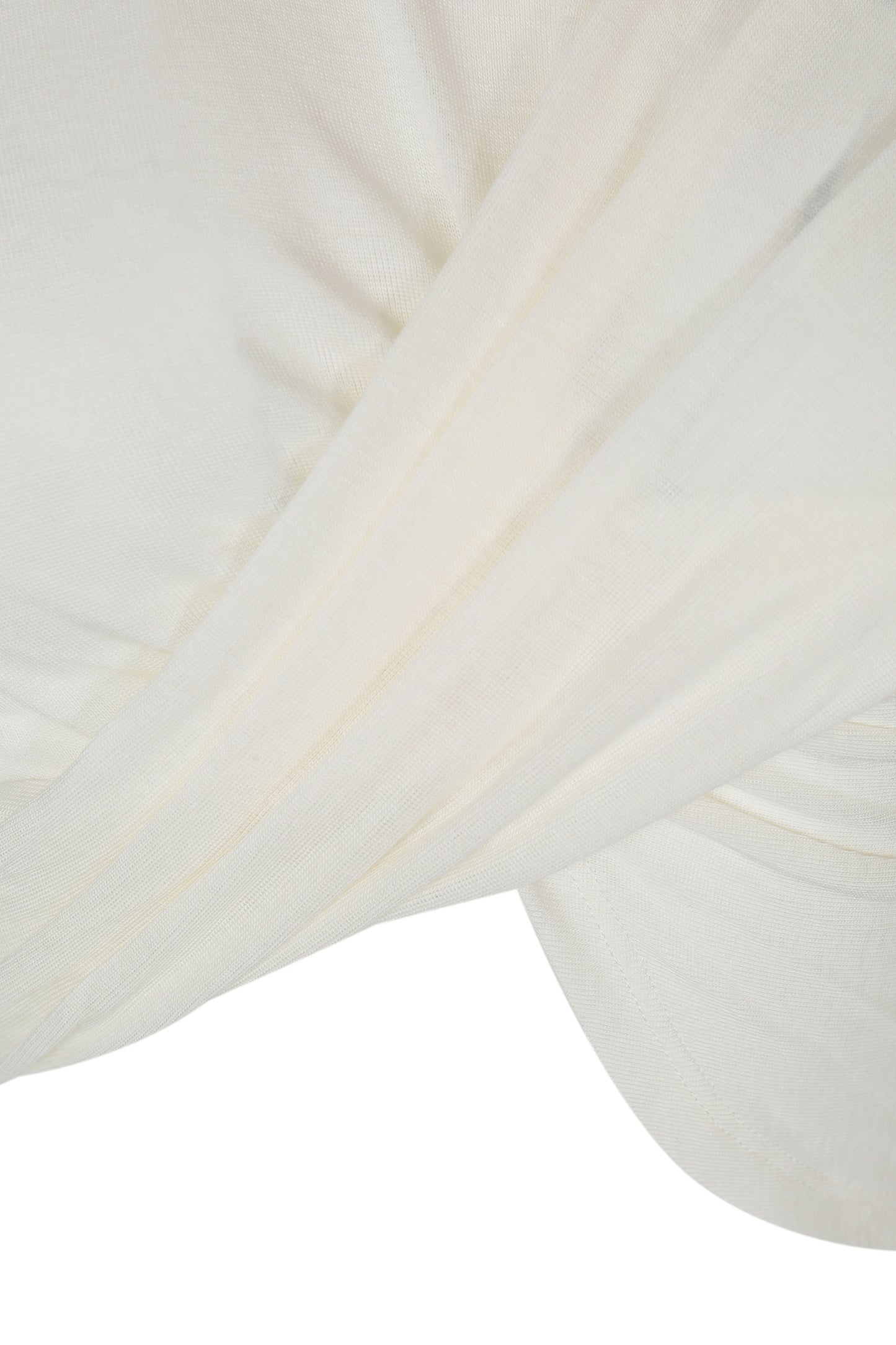 WHITE DRAPED JERSEY CROP TOP