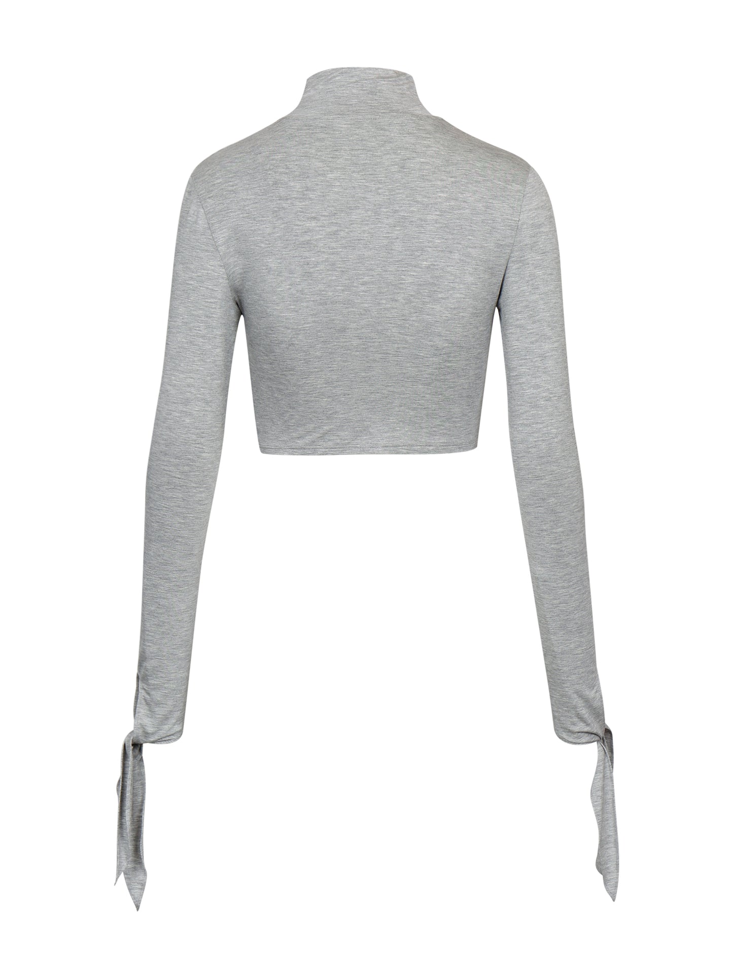 GREY DRAPED JERSEY CROP TOP