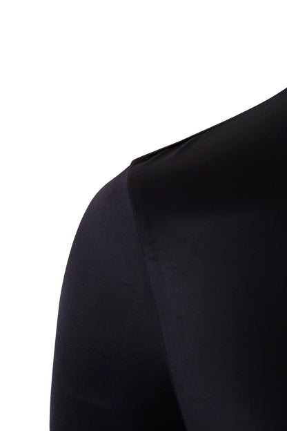 BLACK DRAPED JERSEY CROP TOP