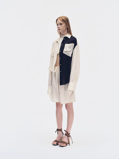 TWO-TONE OVERSIZED UTILITY SHIRT