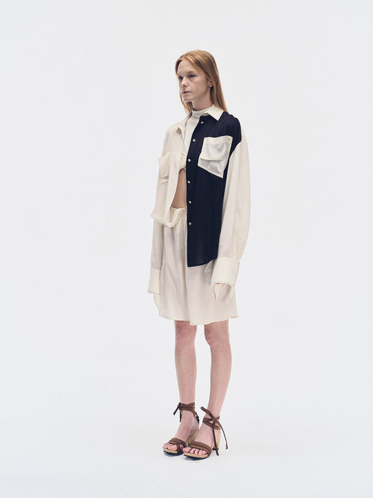 TWO-TONE OVERSIZED UTILITY SHIRT