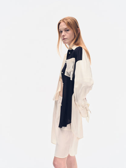 TWO-TONE OVERSIZED UTILITY SHIRT