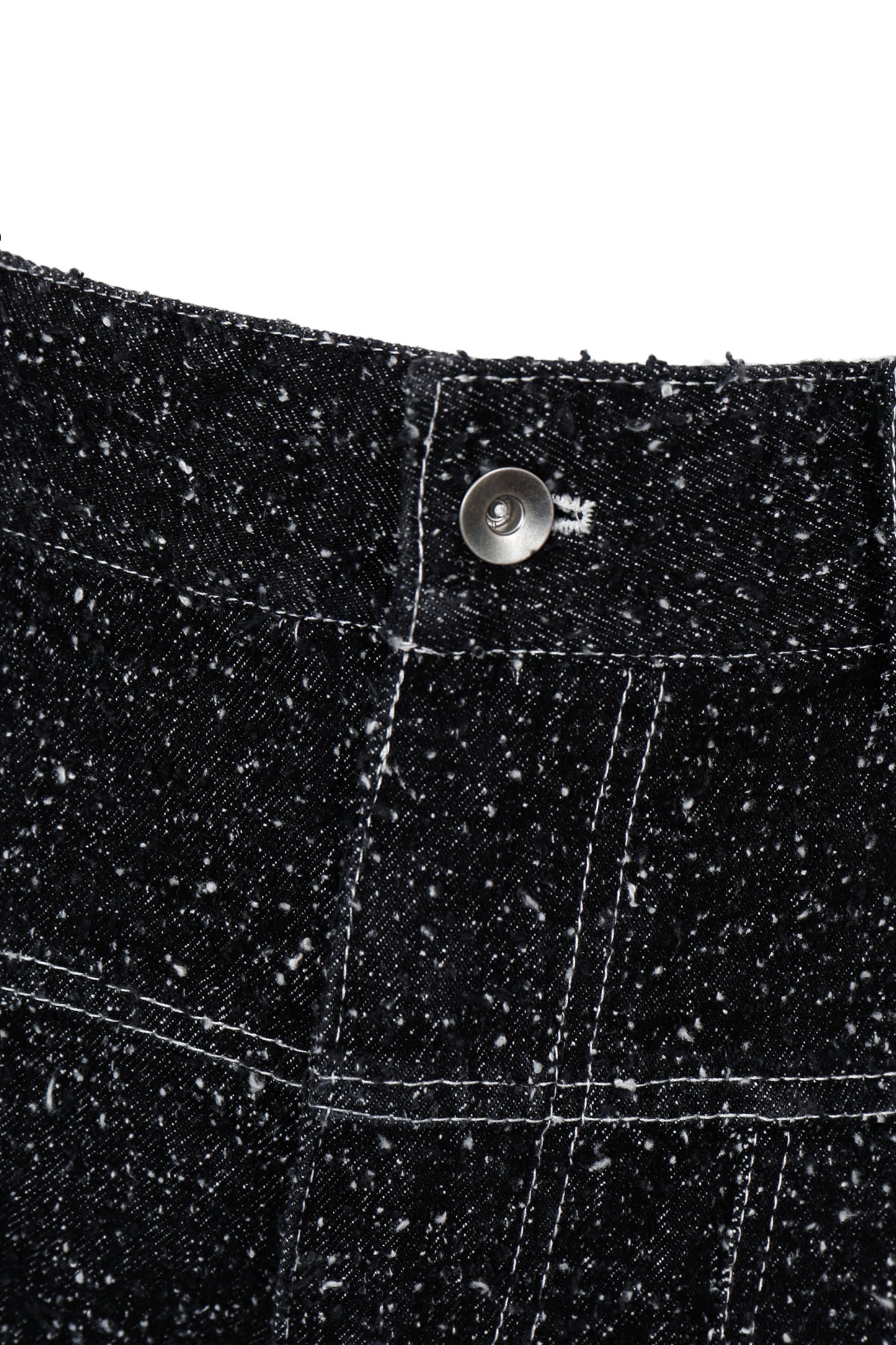 ENZYME-WASHED BLACK DENIM CARGO SHORTS