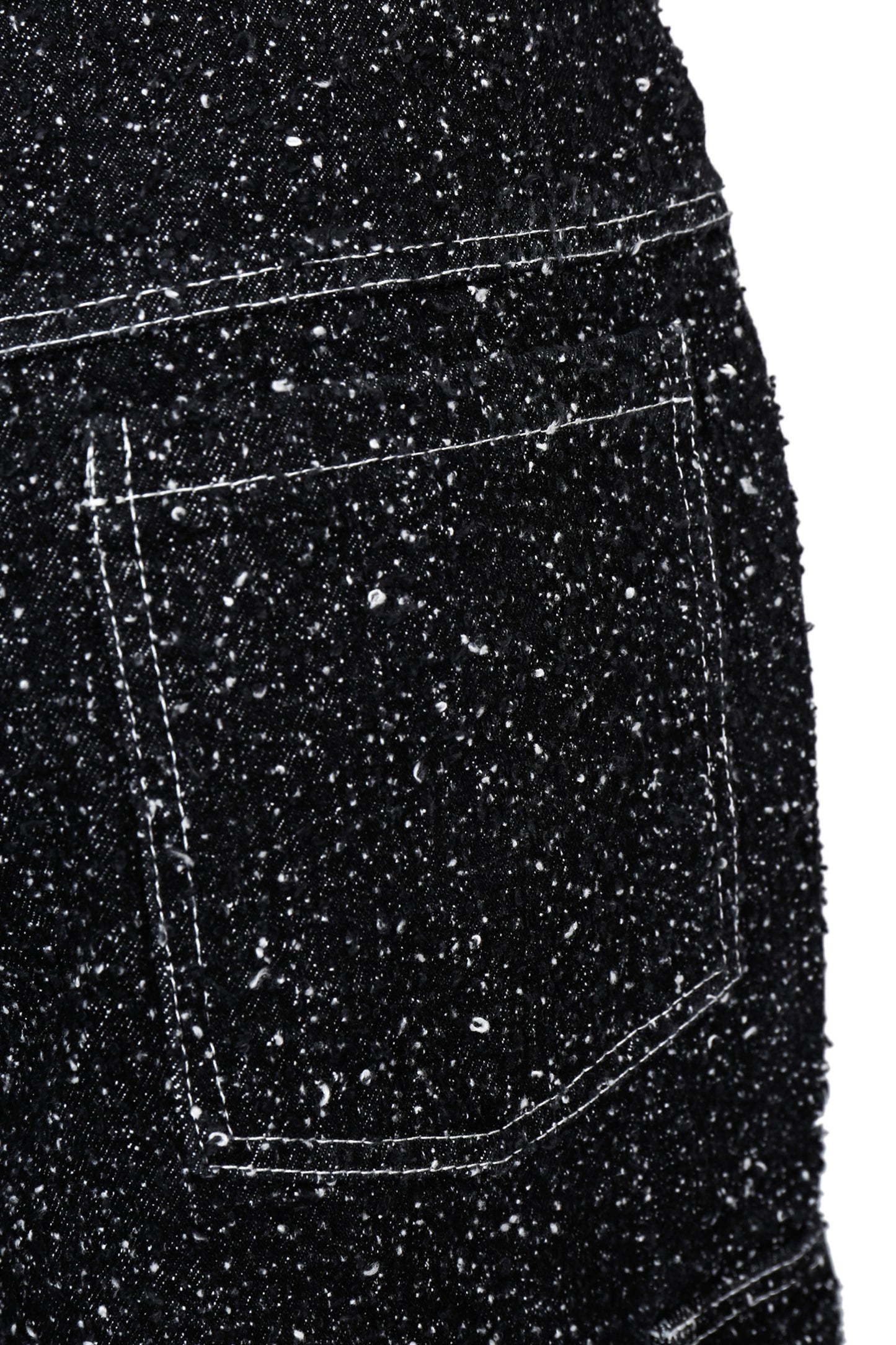 ENZYME-WASHED BLACK DENIM CARGO SHORTS