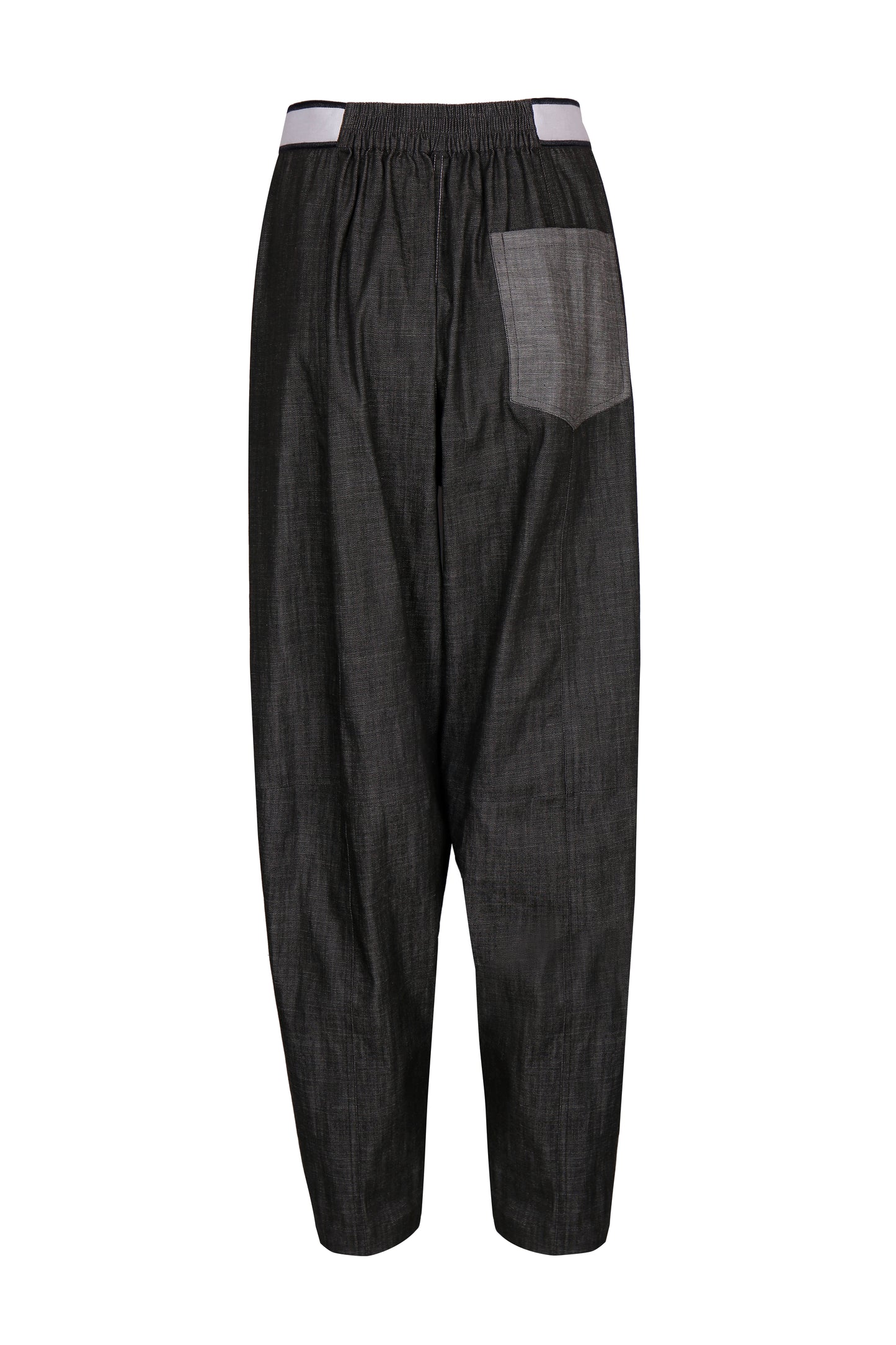 DOUBLE-FACED WASHED DENIM TROUSERS