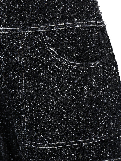ENZYME-WASHED DENIM CARGO TROUSERS