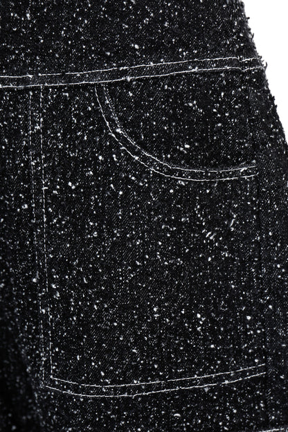 ENZYME-WASHED DENIM CARGO TROUSERS