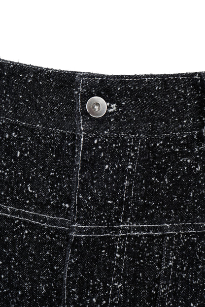 ENZYME-WASHED DENIM CARGO TROUSERS