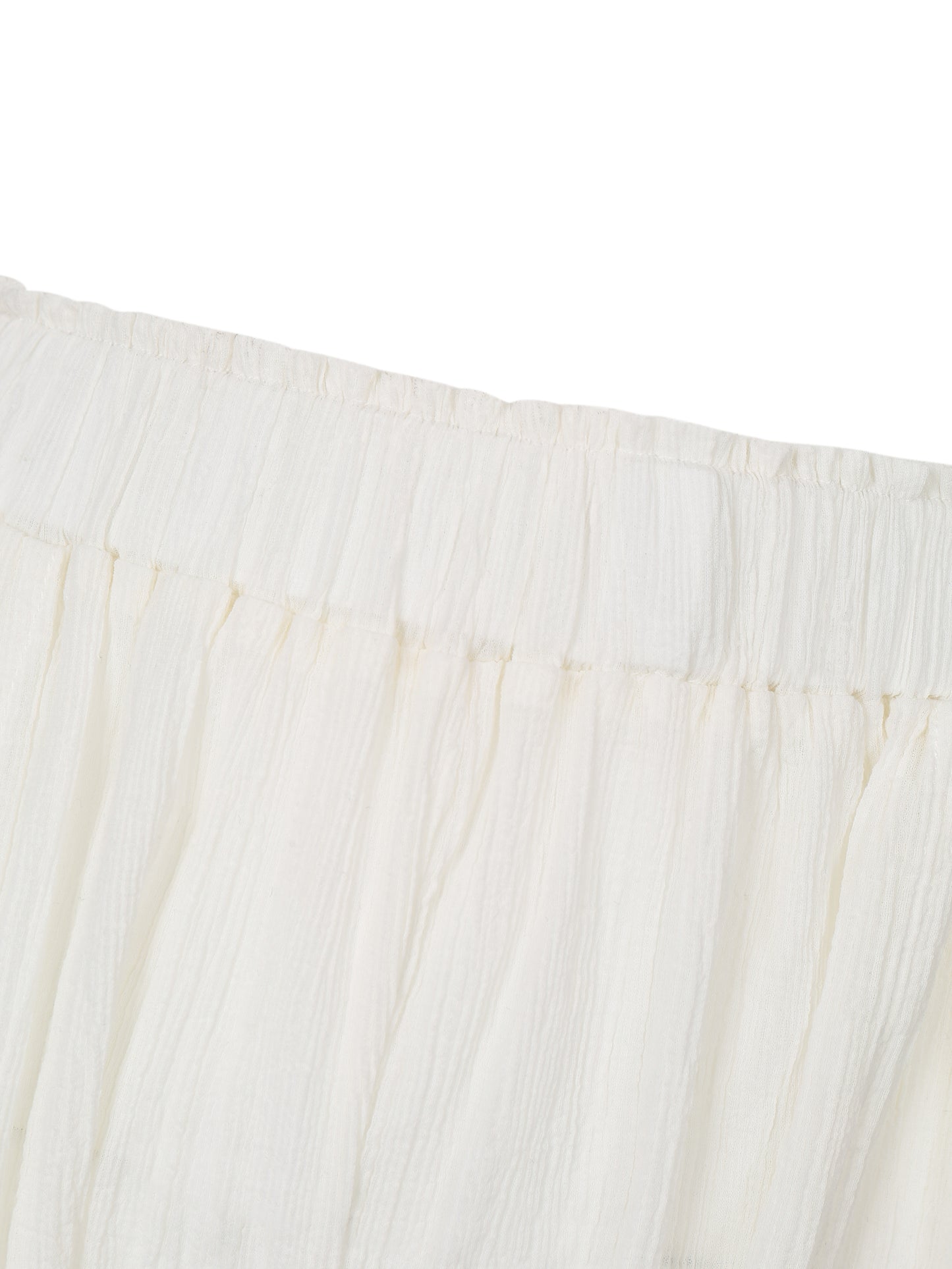 WRINKLED PLEATED COTTON TROUSERS – IVORY/YELLOW