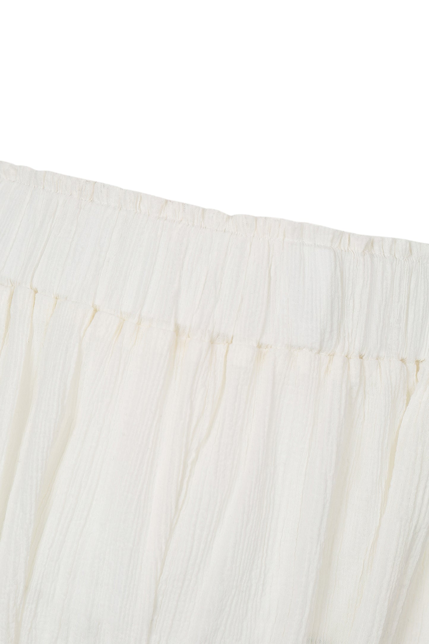 WRINKLED PLEATED COTTON TROUSERS – IVORY/YELLOW