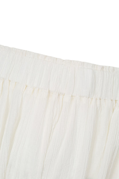 WRINKLED PLEATED COTTON TROUSERS – IVORY/YELLOW