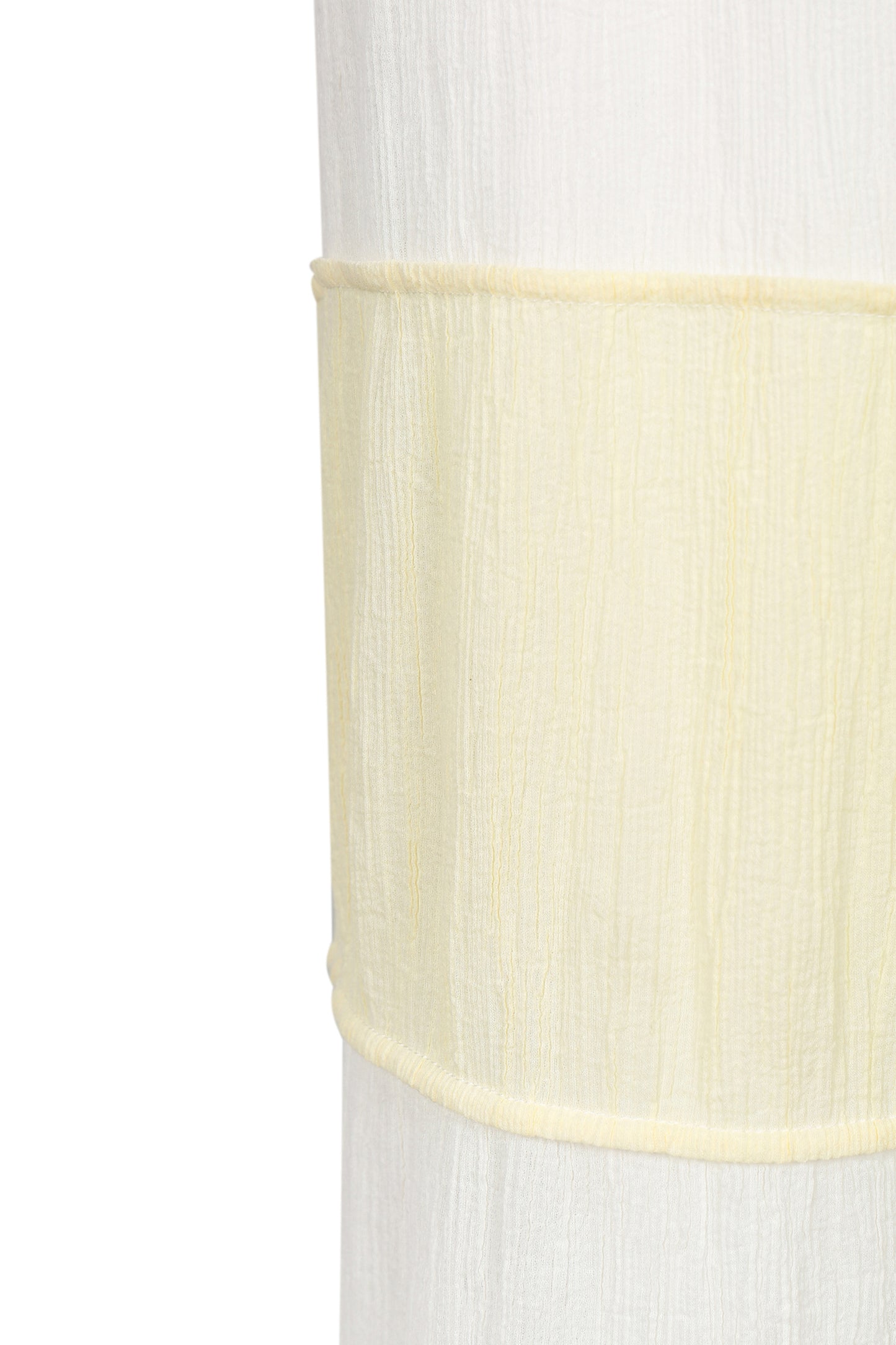 WRINKLED PLEATED COTTON TROUSERS – IVORY/YELLOW