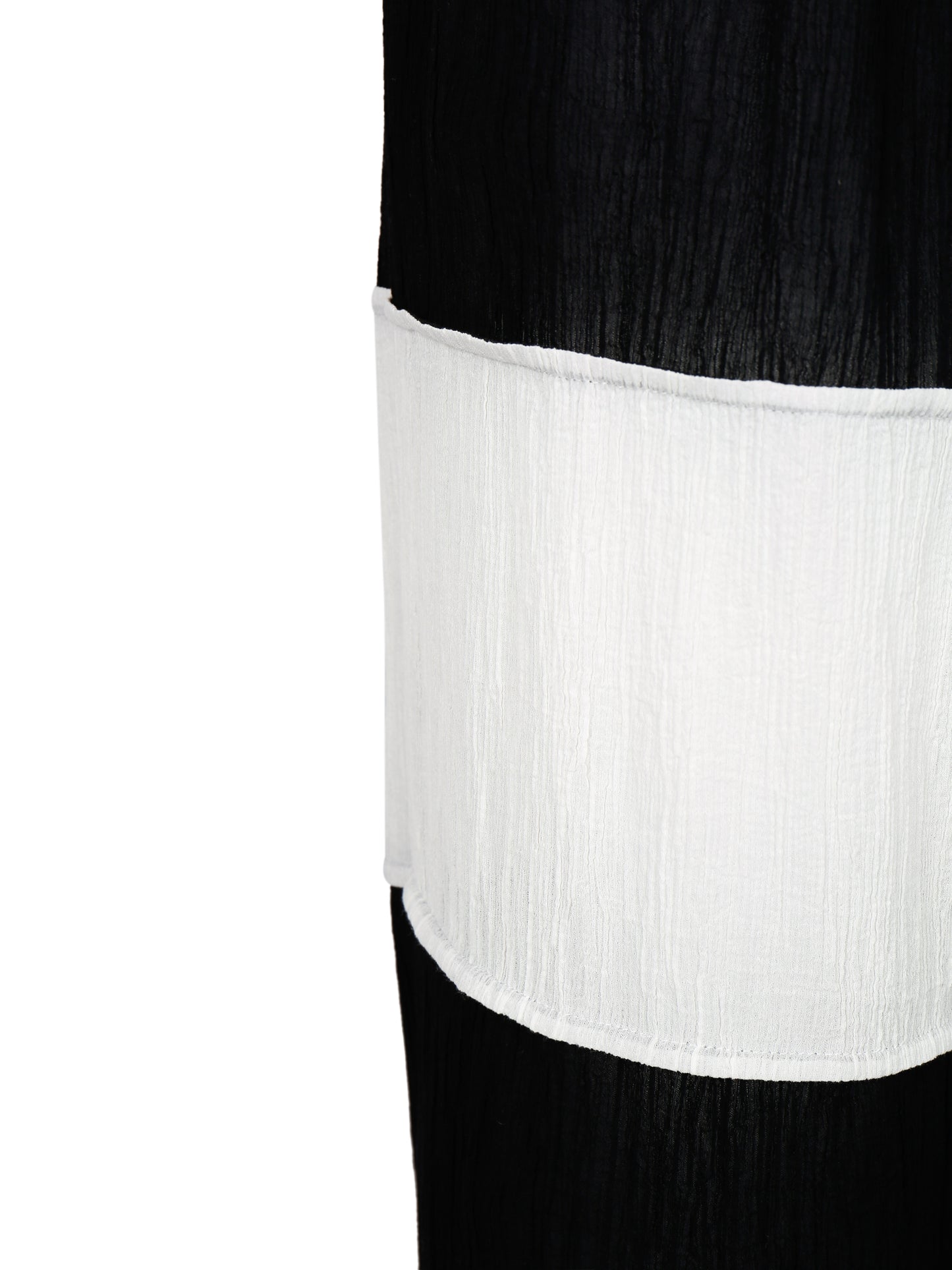 WRINKLED PLEATED COTTON TROUSERS – BLACK/WHITE