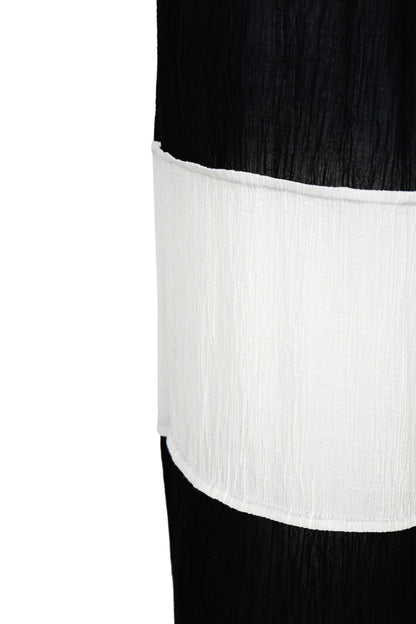 WRINKLED PLEATED COTTON TROUSERS – BLACK/WHITE