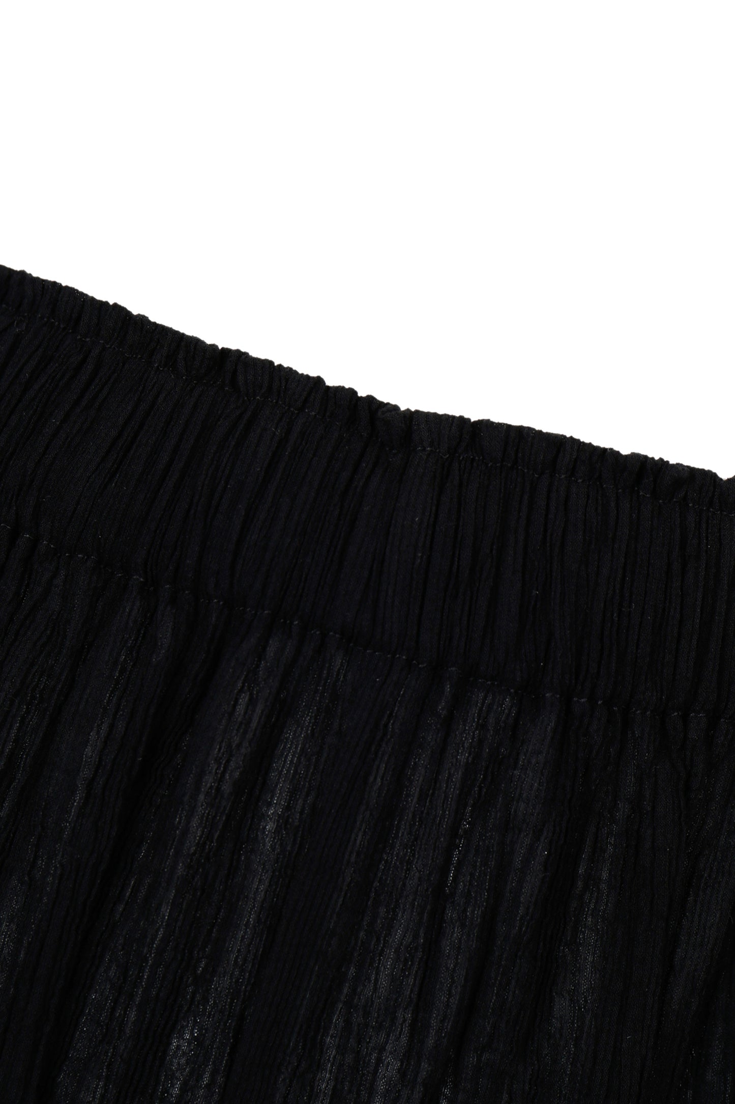 WRINKLED PLEATED COTTON TROUSERS – BLACK/WHITE