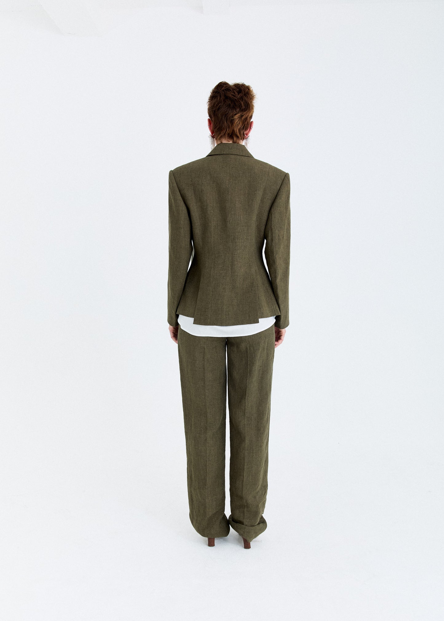 YARN-DYED LINEN DOUBLE-BREASTED BLAZER