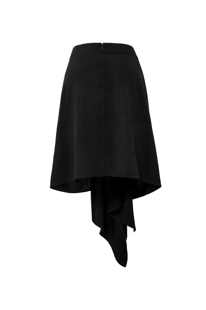 ASYMMETRICAL TWISTED-KNOT STRUCTURED SKIRT