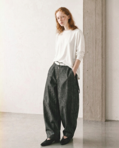 BARREL DENIM TROUSERS