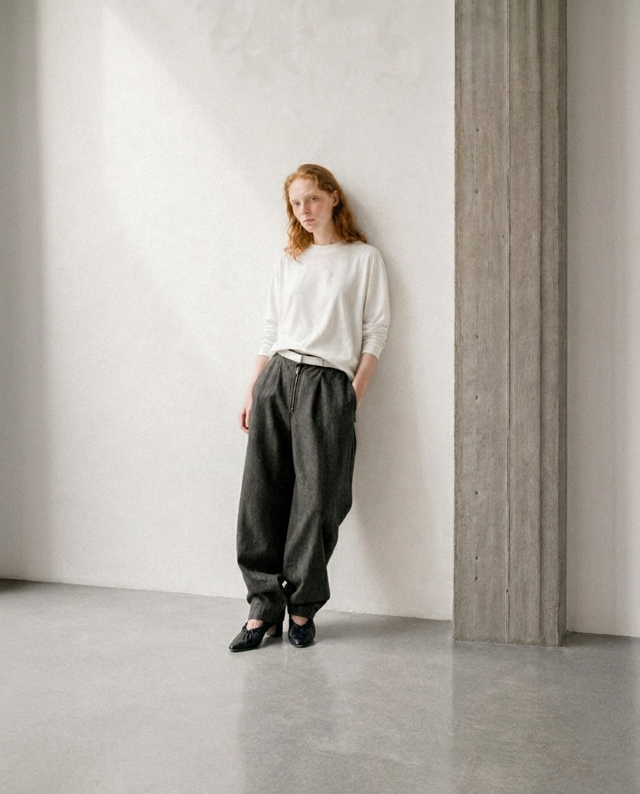 BARREL DENIM TROUSERS